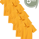 Gold (5-Pack) 18 5-Pack School Uniform Tagless Polo Tshirt for Little Boys & Big Boys